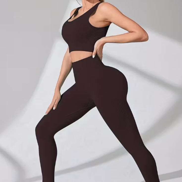 Coffee-Colored 2-Piece Sports Set